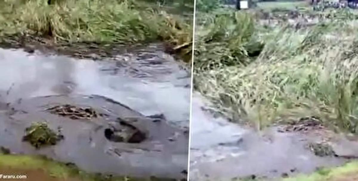 ویدئوی وحشتناک از گودالی که همه چیز را می بلعد!