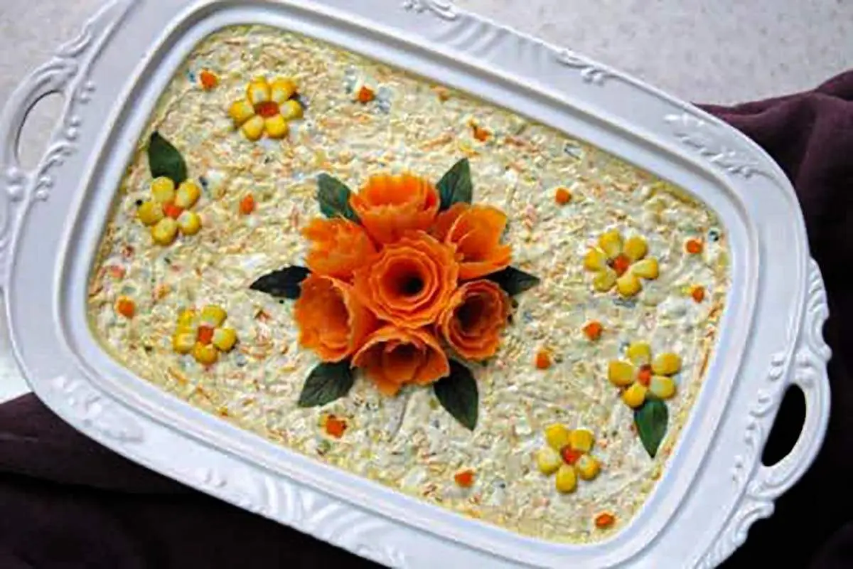 راحت ترین روش برای تزئین سالاد الویه+ فیلم