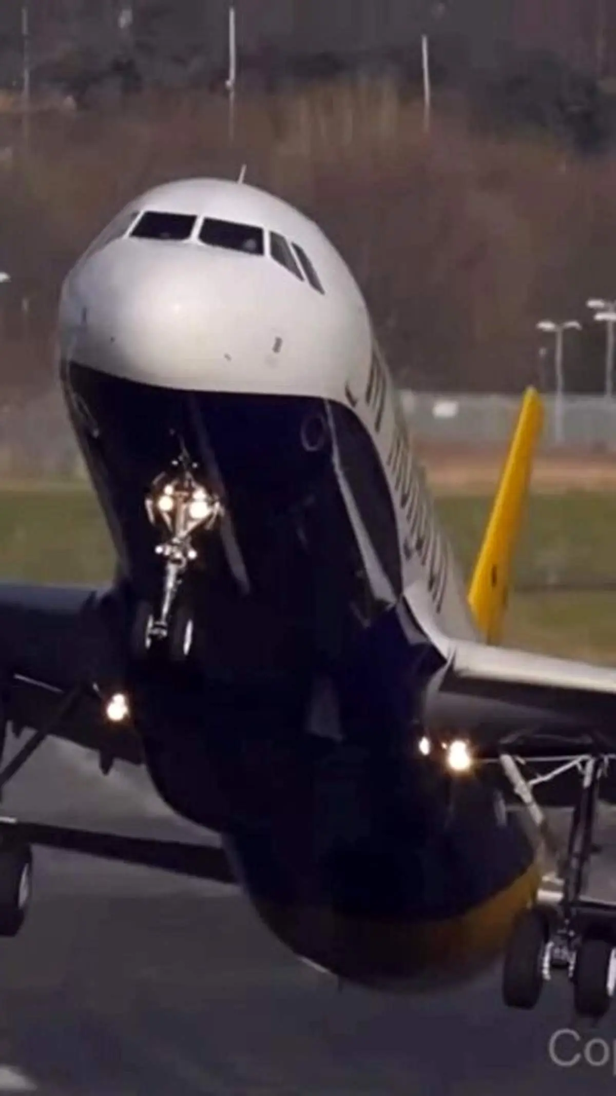 ویدئویی دلهره آور از بلندشدن ایرباس ۳۲۰ در باد شدید+ فیلم