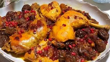 طرز تهیه مرغ و آلو با رب انار و هویج