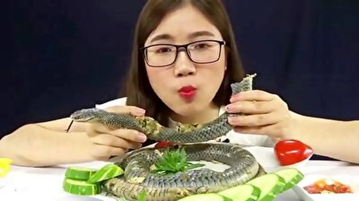 خوردن مار زنده توسط این دختر!+ فیلم