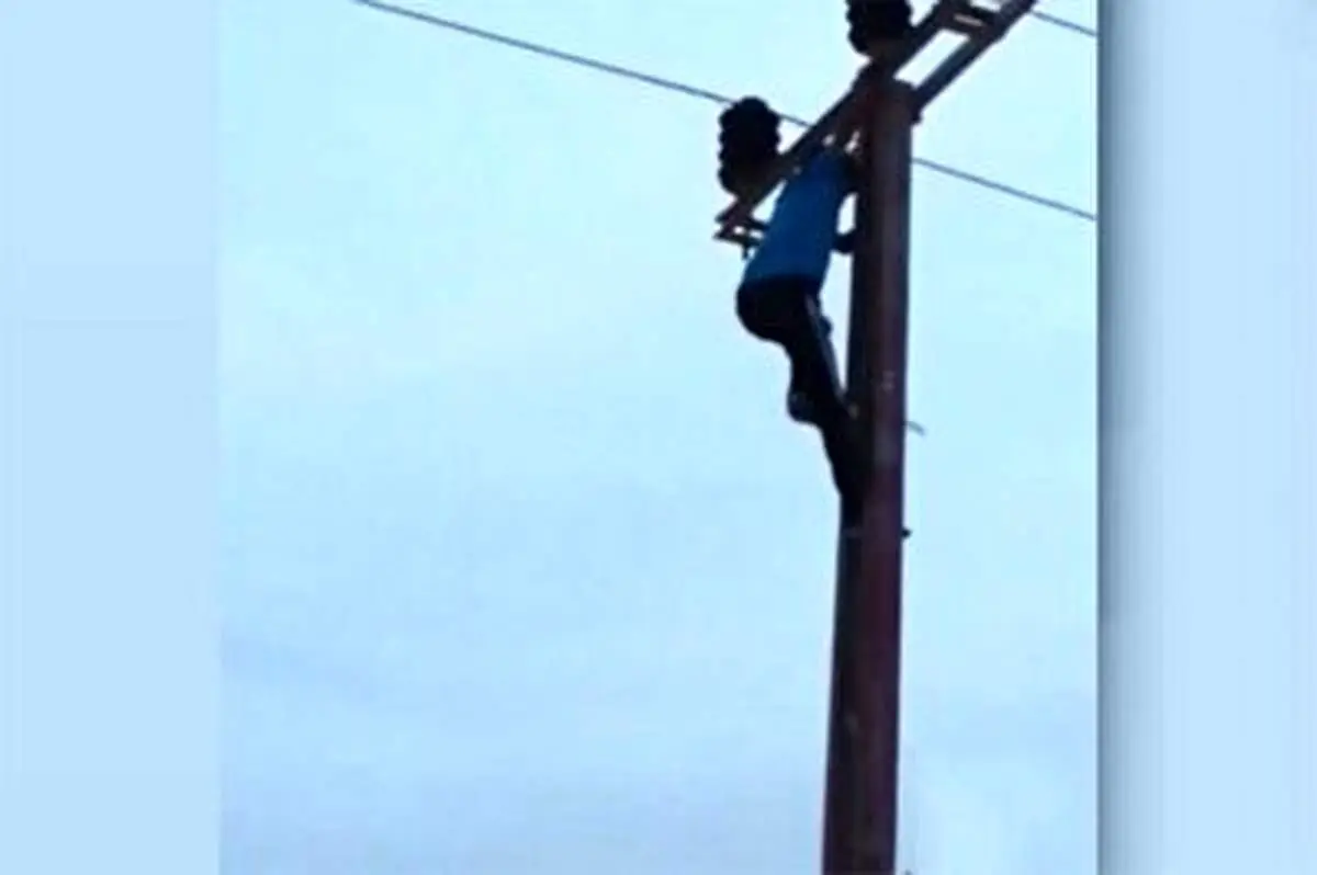 تاب‌بازی ترسناک چند کودک روی سیم برق+فیلم