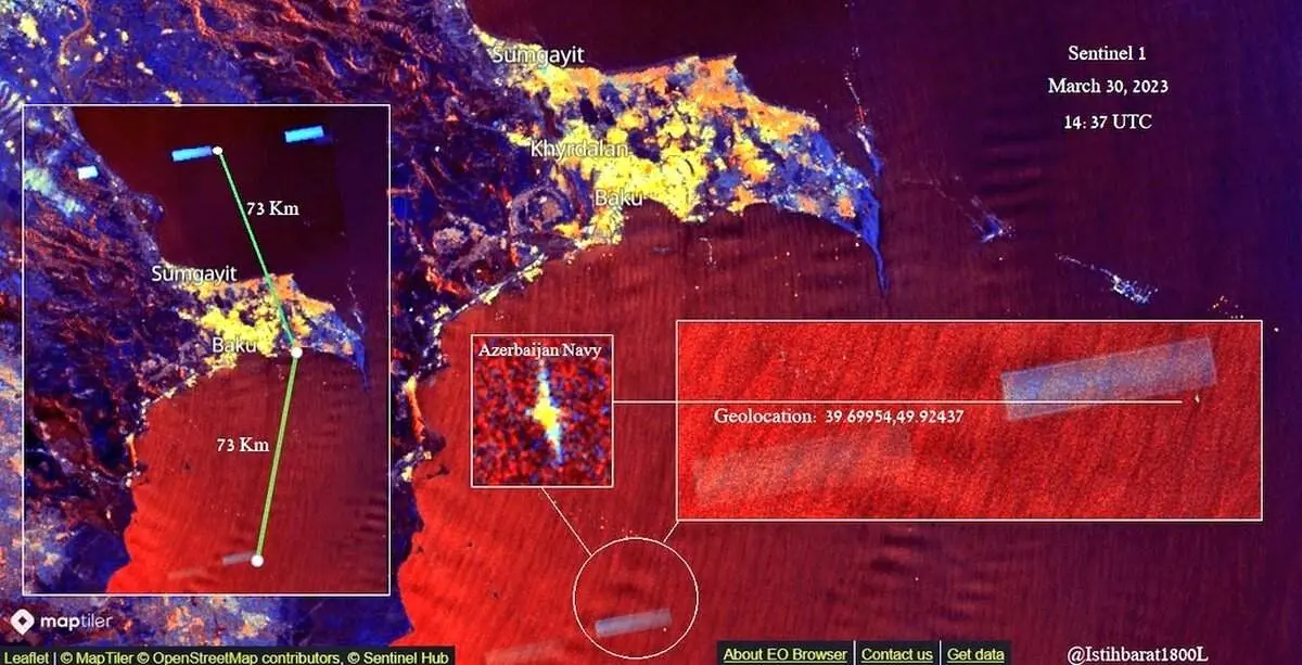 آزار و اذیت کشتی‌های ایرانی توسط ناو جنگی باکو+ عکس