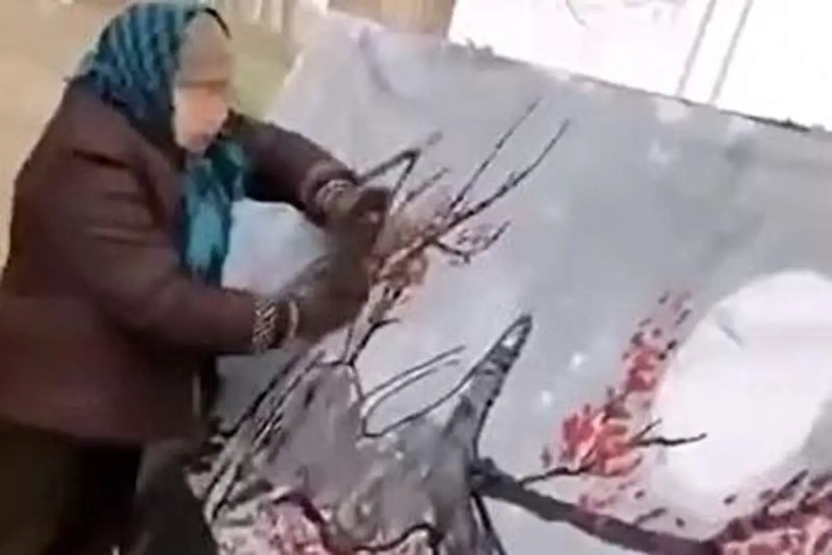 مادر بزرگ چینی که دست باب راس را از پشت بسته است!+ فیلم
