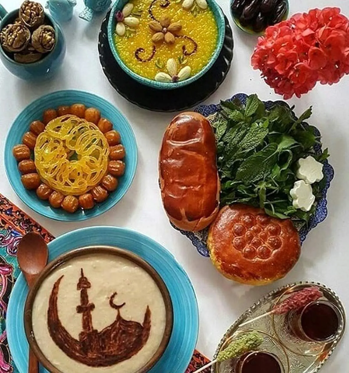 ایده هایی شیک برای تزئین سفره افطاری+ تصاویر