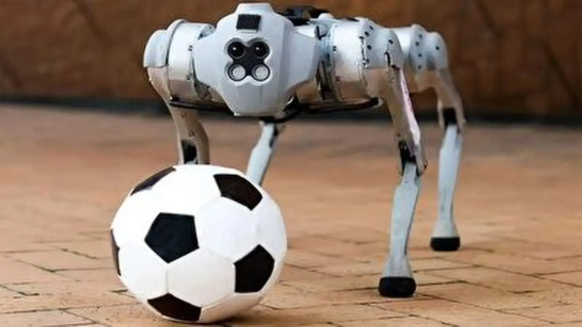ربات فوتبالیست چهارپا که دریبل می کند! + فیلم