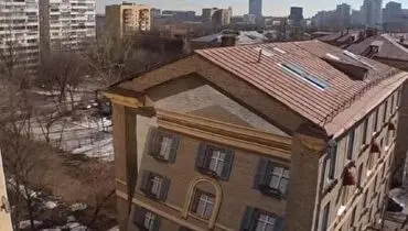 نقاشی جالب بر دیوار ساختمانی در مسکو+ فیلم