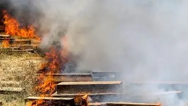 آتش‌سوزی در قبرستان ۱۰۰۰ ساله «دارالسلام» در شیراز+ تصاویر