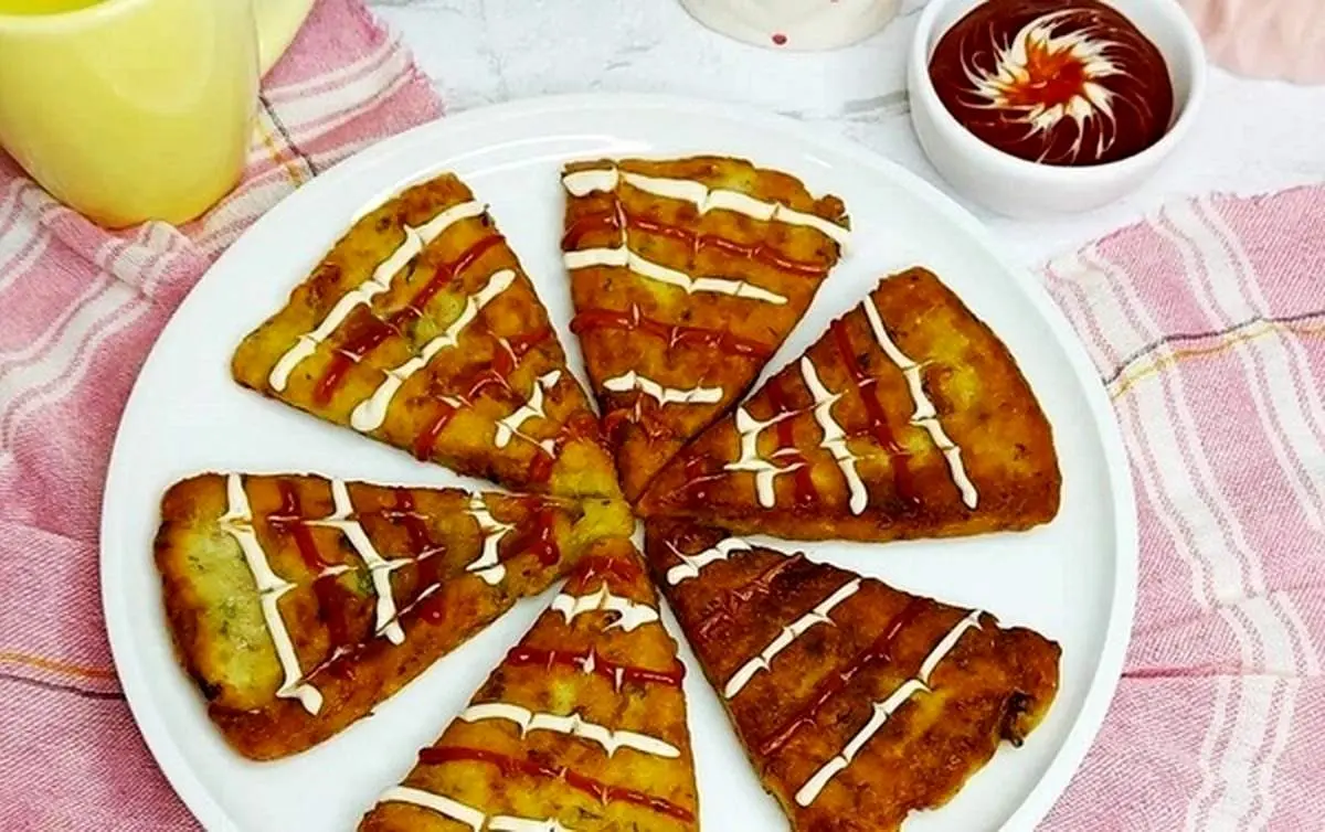 طرز تهیه پیتزا سیب زمینی بدون فر