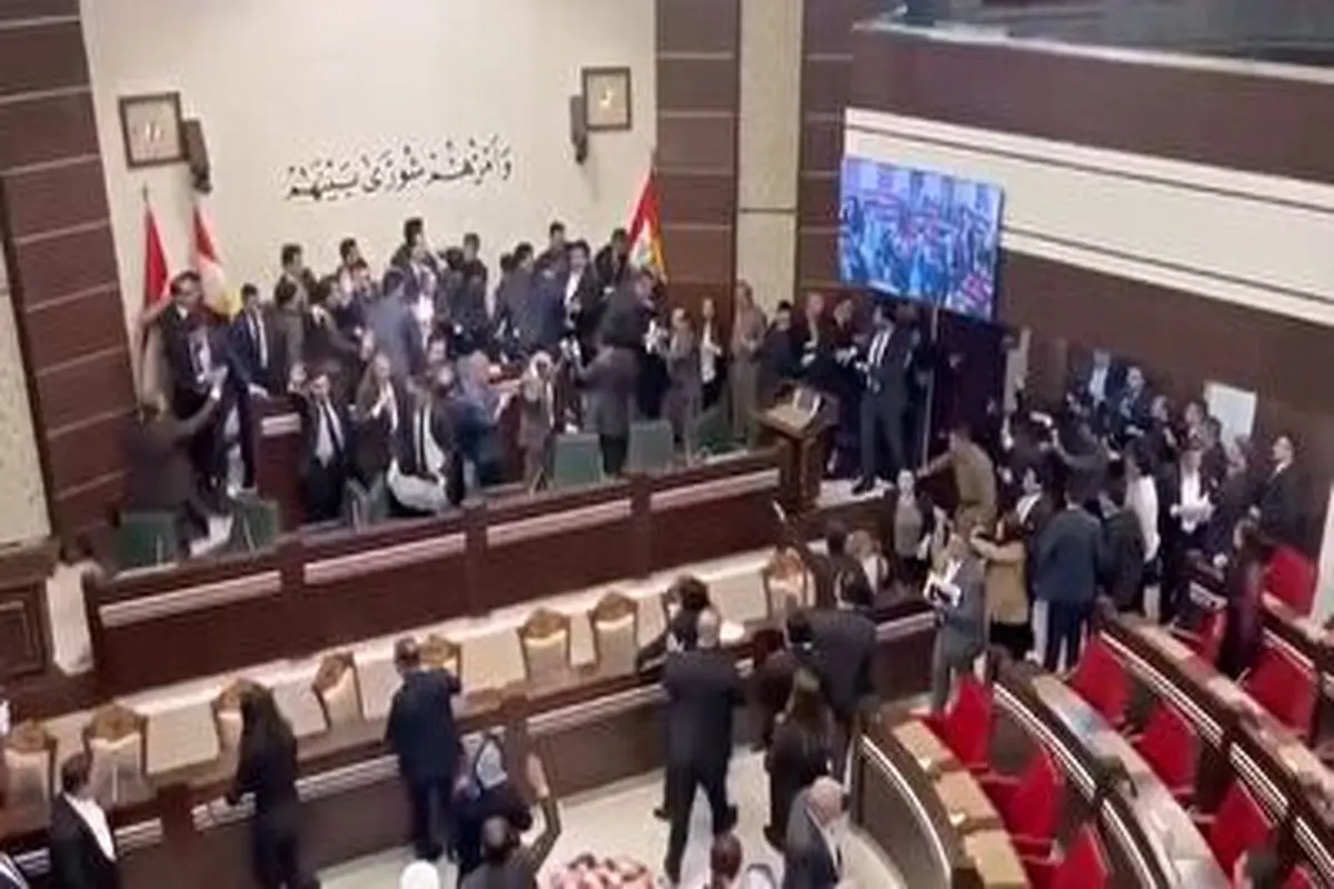 کتک‌کاری نمایندگان پارلمان اقلیم کردستان عراق!+ فیلم