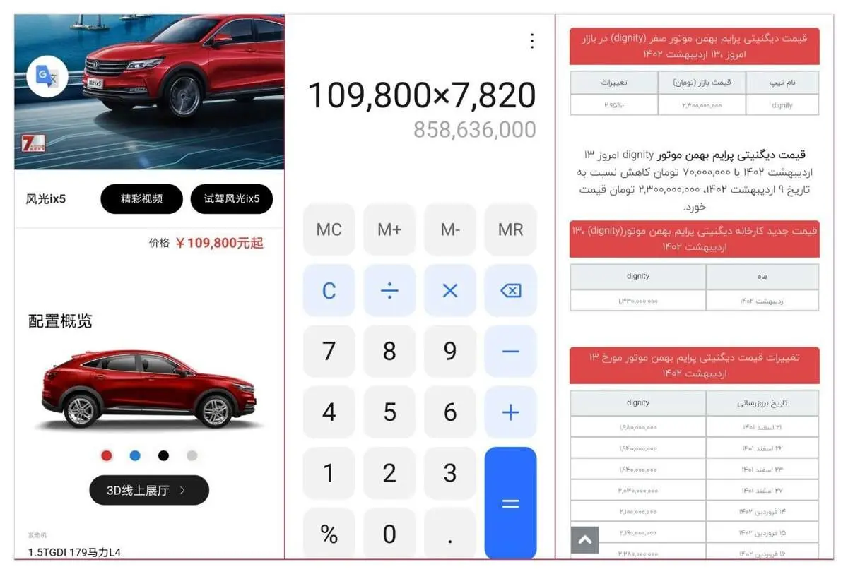 اختلاف قیمت خودروی دیگنیتی در ایران و چین میخکوب تان می کند