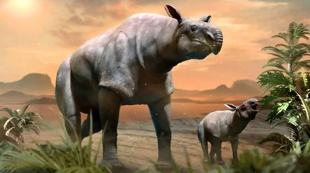 حیوان عظیم الجثه با پوست کرگدن و دندان هایی بزرگ!