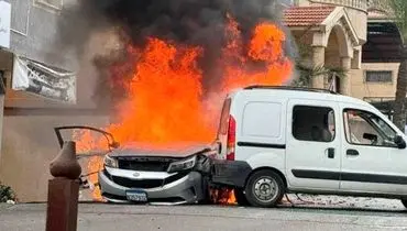 حمله پهپادی به یک خودرو در جنوب لبنان؛ دو عضو حزب الله ترور شدند+ فیلم