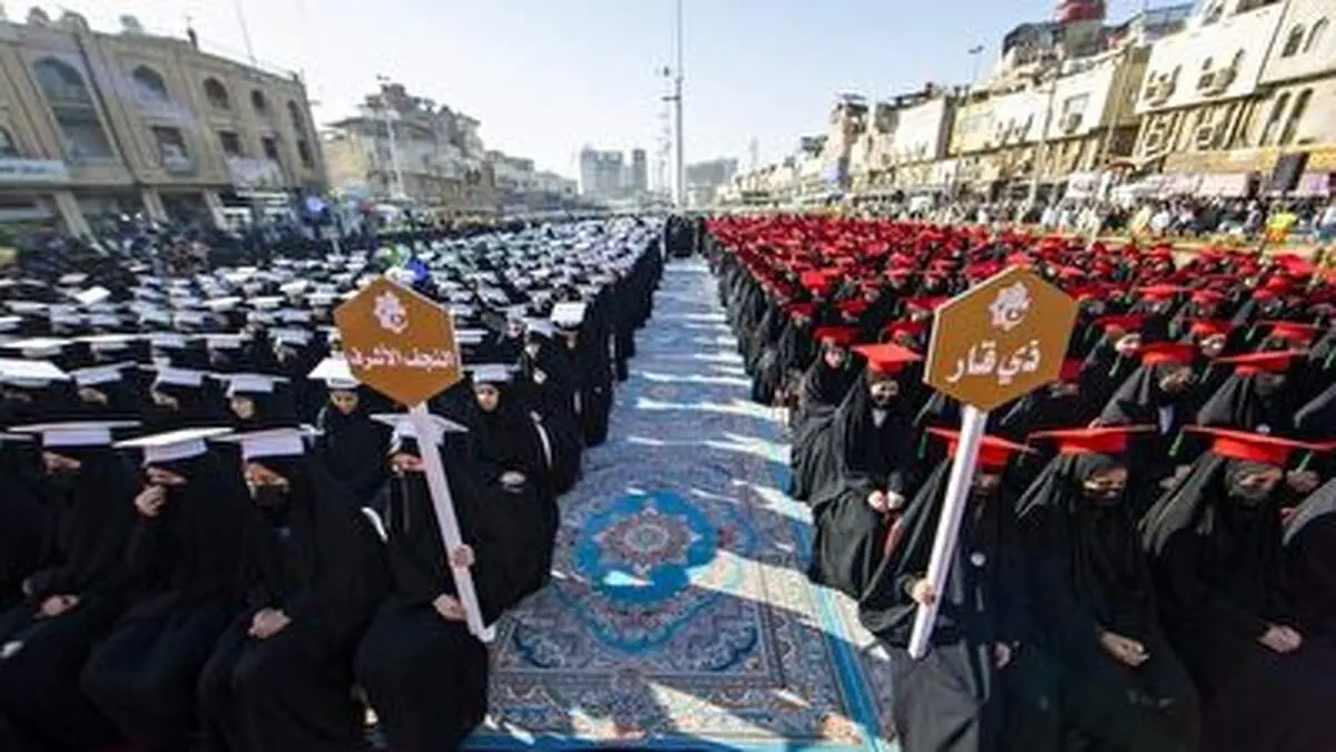 جشن فارغ‌التحصیلی دانشجویان دختر عراقی+ فیلم