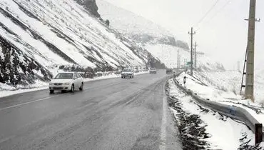 بارش برف و باران در جاده های ۱۵ استان کشور