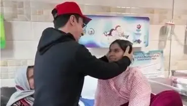 عیادت داریوش فرضیایی از کودکی نابینا/ویدیو 