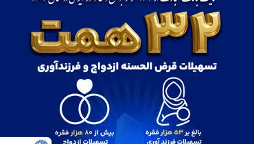 بانک تجارت همچنان پیشتاز در حمایت از جوانان ایرانی با اعطای 32 همت تسهیلات ازدواج و فرزندآوری
