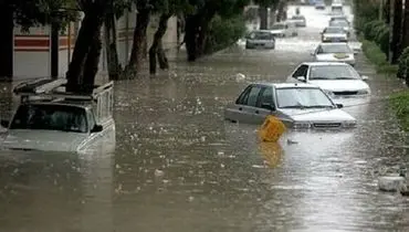 صحنه هولناک غرق شدن خودروها در سیلاب مشهد!+ فیلم