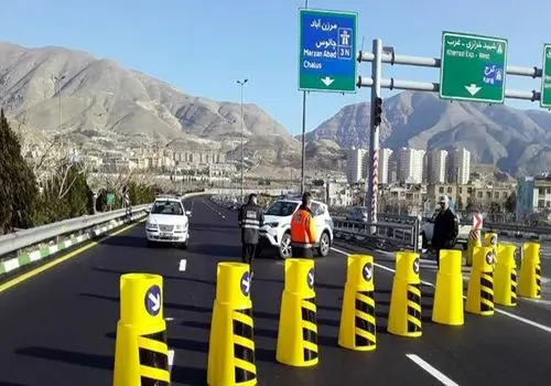 اطلاعیه انسداد جاده چالوس و آزادراه تهران شمال