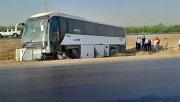 واژگونی اتوبوس در محور شوش - اهواز