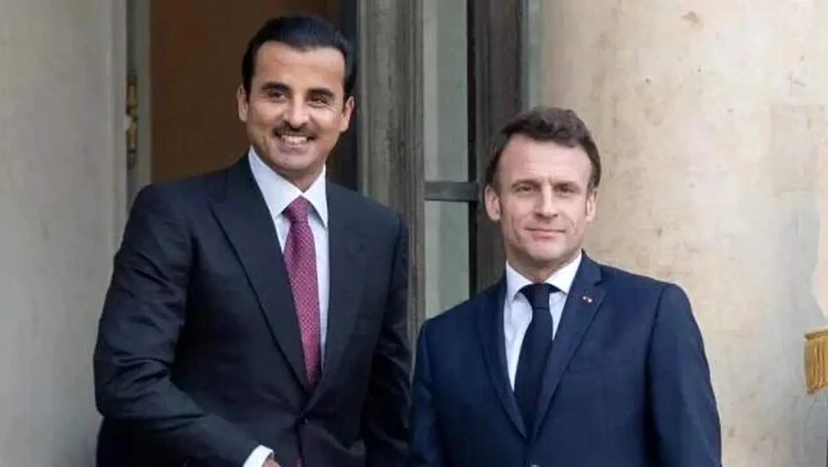 تماس تلفنی ماکرون و امیر قطر