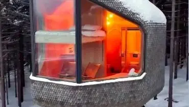  خانه درختی مدرن در دل برف+ فیلم