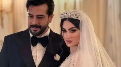 عکس‌های اختصاصی: لباس عروس جواهردوزی شده مریم مؤمن چقدر مجلل بود!
