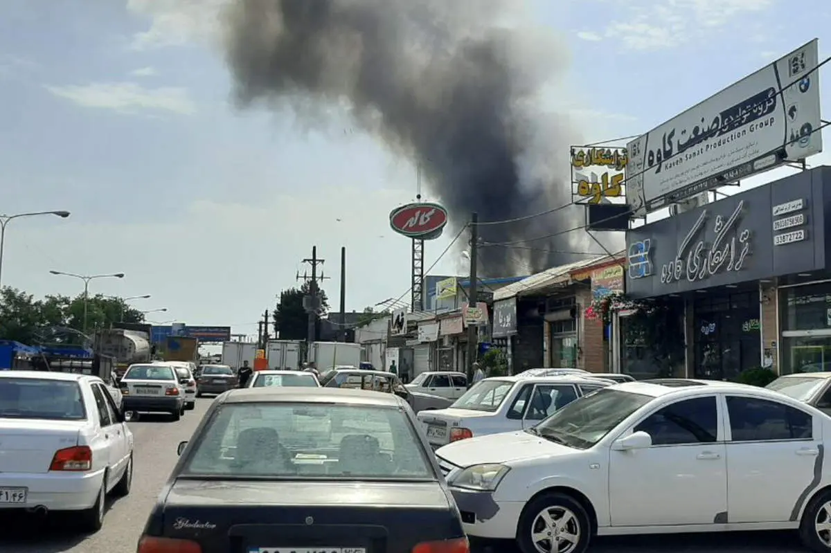 آتش سوزی در کارخانه شرکت کاله واقع در شهر آمل + فیلم