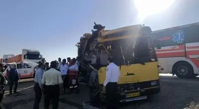 تصادف ‌اتوبوس حامل دانشجویان در جاده سمنان 