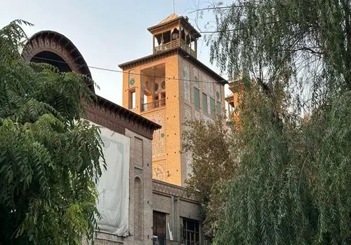 منظره برفی کاخ گلستان در زمان مظفرالدین‌شاه