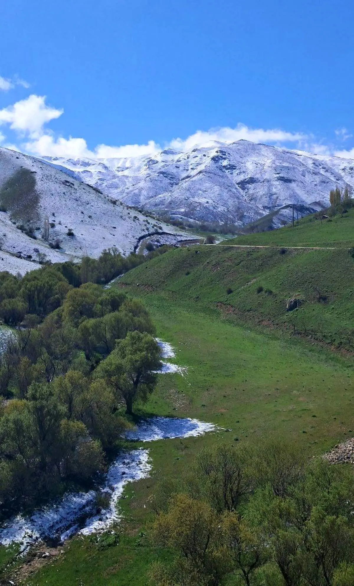 عکس: نمایی زیبا از جدال بهار و زمستان در ارتفاعات سقز