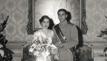 تصویری منتشر نشده و نوروزی از محمدرضا پهلوی و فوزیه سال 1323