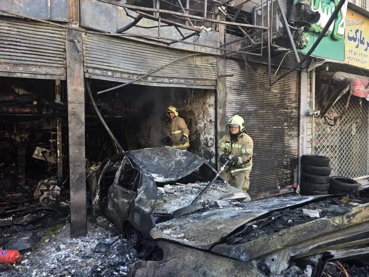 آتش سوزی مرگبار یک مکانیکی در تهران