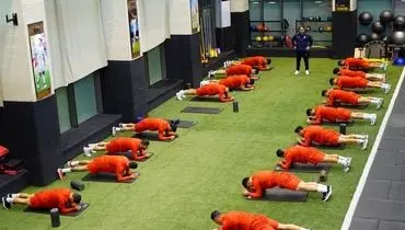 برگزاری تمرین تیم ملی فوتبال پس از تعویق سفر به امارات 