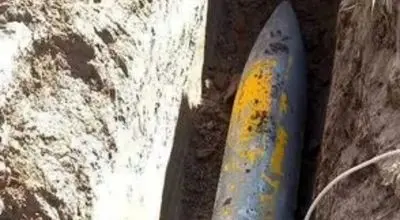 تصویری از بمب عمل‌نکرده در شهرستان کوهدشت