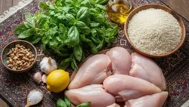 ناهار امروز: ته‌انداز مرغ با سس پستو؛ یک پلو مخلوط متفاوت با طعمی به یاد ماندنی