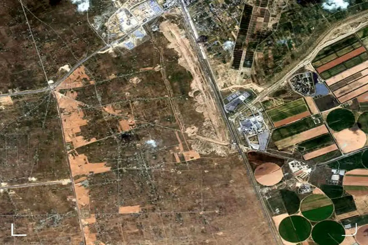 تصاویر ماهواره‌ای از ساخت دیوار در مرز مصر و غزه