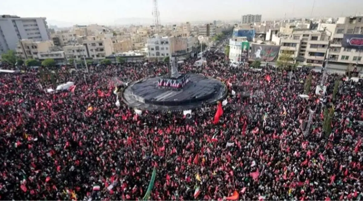 فرانس ۲۴: جمعیت عظیمی از سوگواران در مراسم تشییع رهبر شهید ایران حضور دارند