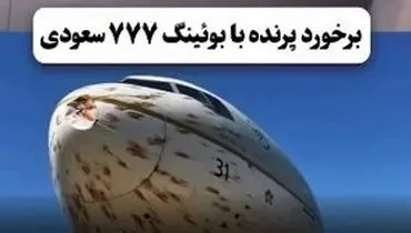 لحظه برخورد پرندگان با بوئینگ ۷۷۷ عربستان/ویدیو 