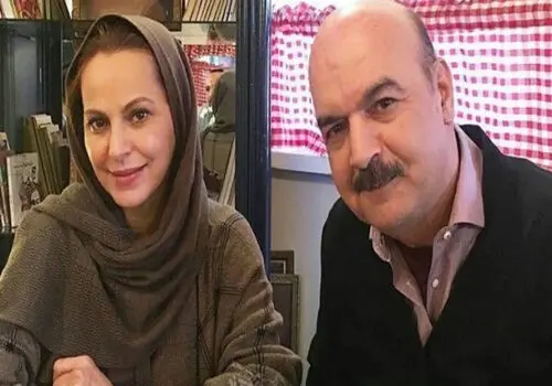 تصویر دیده‌نشده و خاص از ایرج طهماسب و همسرش در مراسم چهلم مرحوم اکبر عبدی!