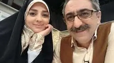 عکس خانوادگی زوج مجری سینما در مراسم عزاداری