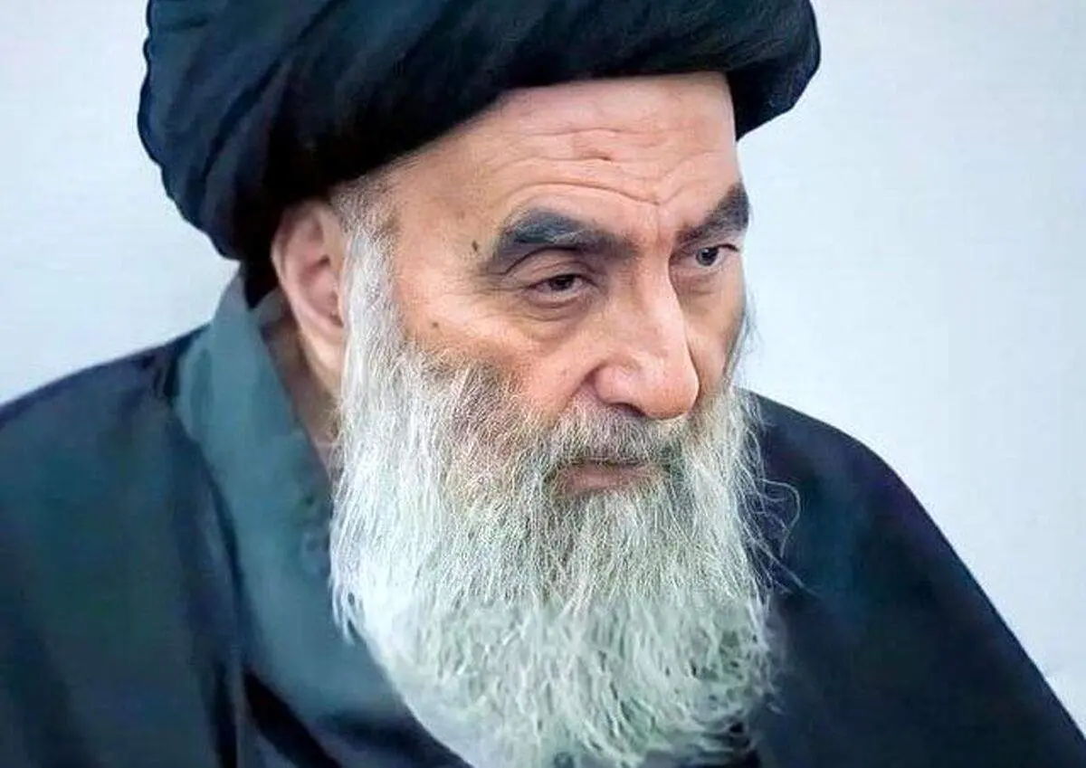 عکس مرجع عالی شیعیان عراق در دست دانشجویان+ فیلم