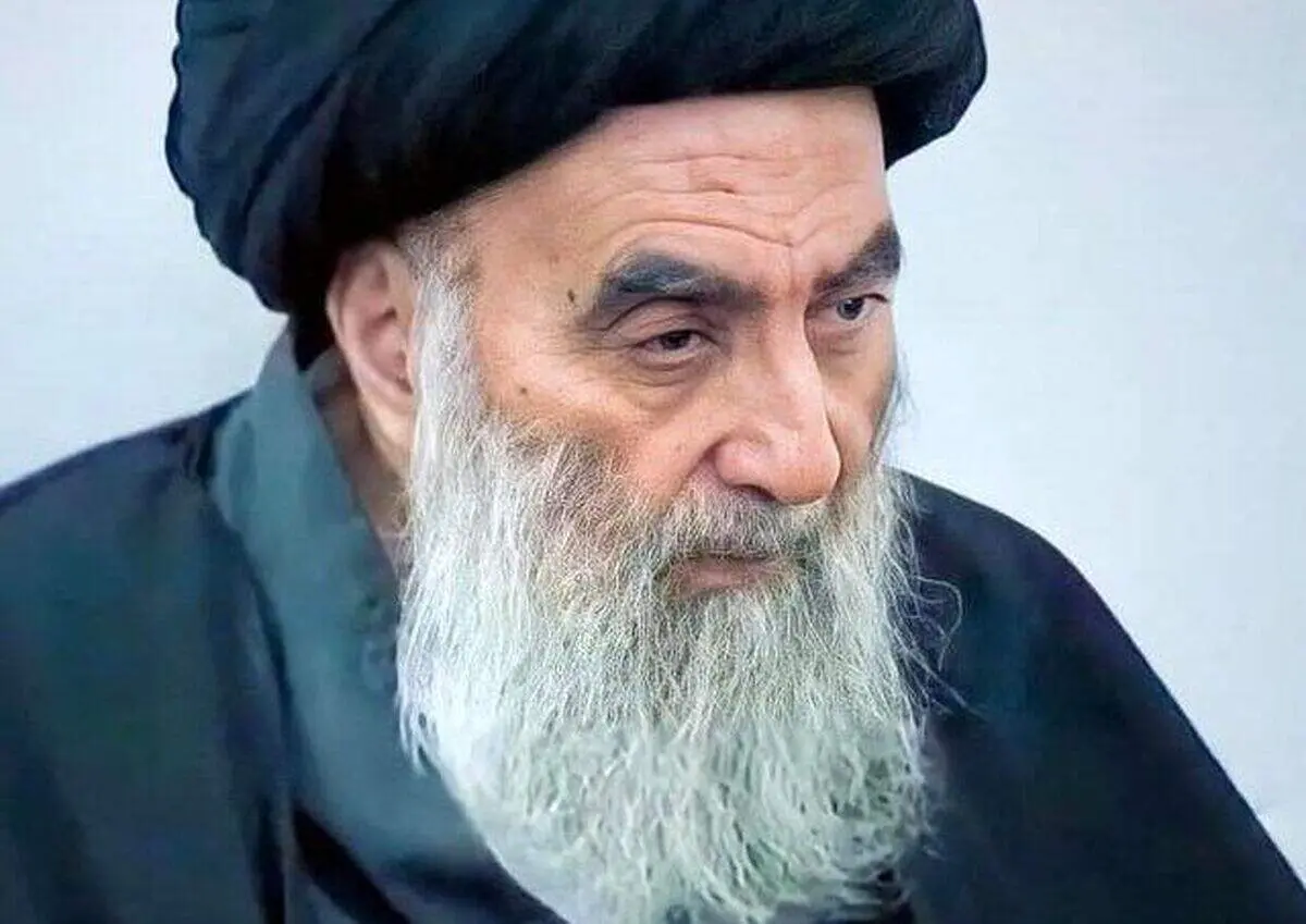 عکس مرجع عالی شیعیان عراق در دست دانشجویان+ فیلم