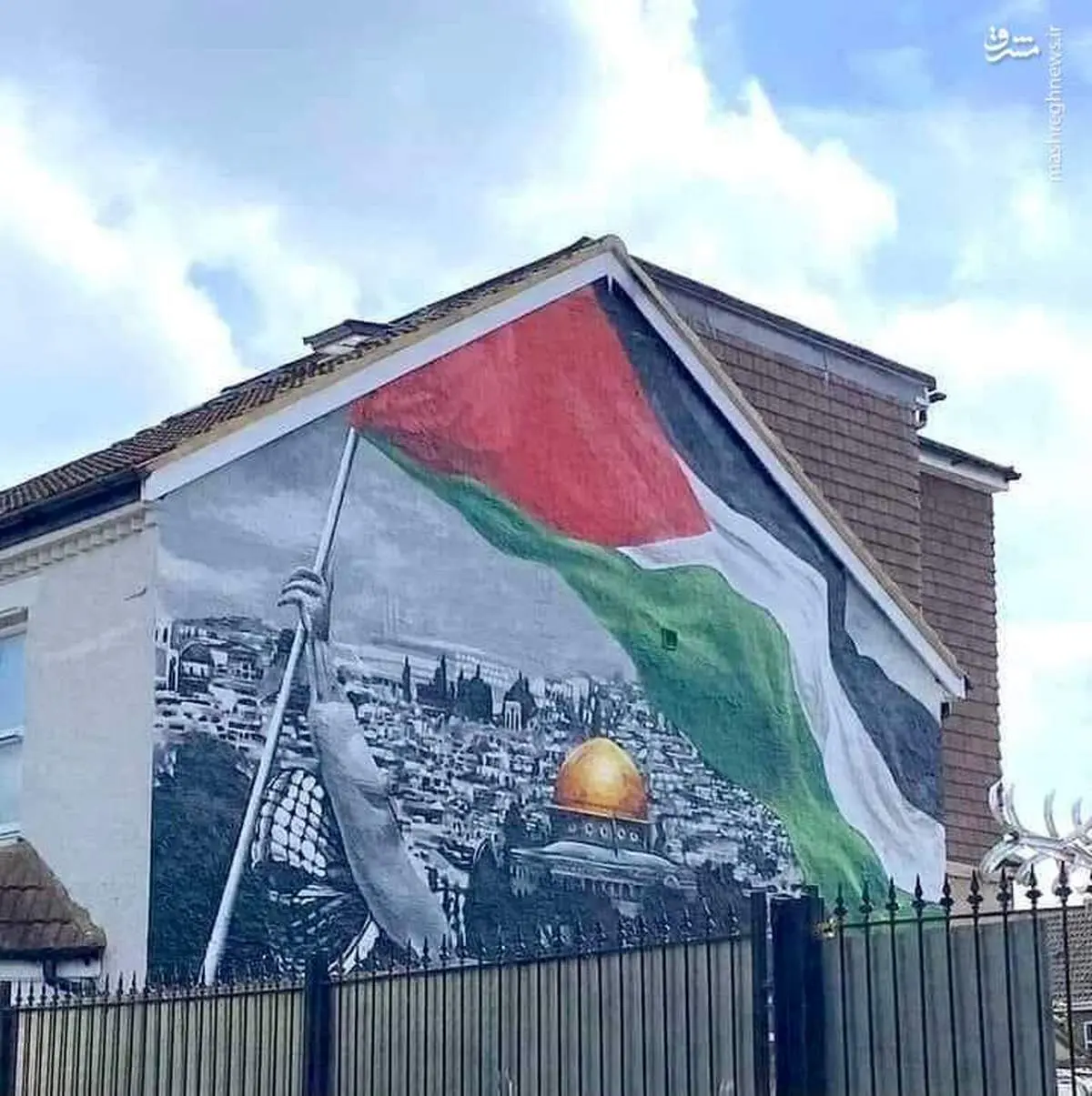  دیوارنگاره همبستگی با فلسطین در بدفورد انگلیس+عکس 