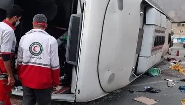 حادثه واژگونی اتوبوس در هراز؛ توضیحات پلیس راه