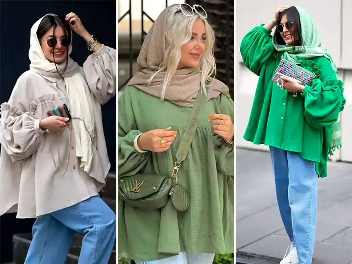 مدل مانتو جلو بسته دکمه دار گشاد+ تصاویر
