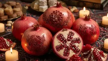 آموزش تزیین انار یلدایی با مدل‌های خاص و جذاب + عکس