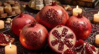 آموزش تزیین انار یلدایی با مدل‌های خاص و جذاب + عکس