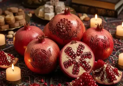 آموزش تزیین انار یلدایی با مدل‌های خاص و جذاب + عکس