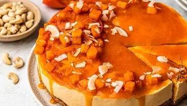 طرز تهیه کیک خرمالو با سس ویژه پاییزی